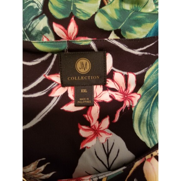 Worthington Women's Tunic Top Size XXL Tropical Multicolor Metal Neckline Accent - Picture 5 of 6
